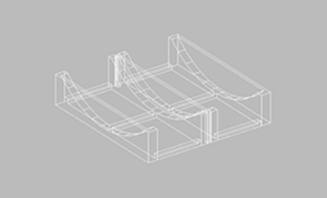 Skizze eines 3d Models  zur Aufbewahrung von Filament Rollen. Inlay für eine Dose